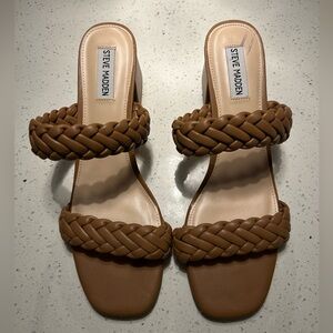 Steve Madden Blocked Braided Heeled Sandals Woman’s 11
